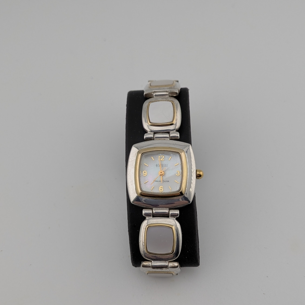 Ecclissi Sterling Silver and Mother Of Pearl Women’s Bracelet Watch